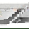 Mexen Silo free-standing corner left fluted bathtub 150 x 75 cm, white, rose gold overflow - 52891507500L-60