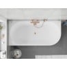 Mexen Silo freestanding corner left grooved bathtub 150 x 75 cm, white, brushed copper overflow - 52891507500L-65