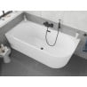 Mexen Silo freestanding corner left grooved bathtub 150 x 75 cm, white, black overflow - 52891507500L-70