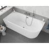 Mexen Silo freestanding corner left ribbed bathtub 150 x 75 cm, white, gun metal overflow - 52891507500L-95