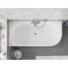 Mexen Silo freestanding corner left ribbed bathtub 150 x 75 cm, white, gun metal overflow - 52891507500L-95