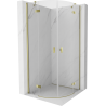 Mexen Mist semi-circular shower enclosure swing 90 x 90 cm, transparent, gold - 8A33-090-090-50-00
