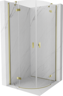 Mexen Mist semi-circular pivot shower cabin 100 x 100 cm, transparent, gold - 8A33-100-100-50-00