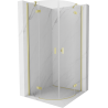 Mexen Mist semicircular shower cabin with hinged door 90 x 90 cm, transparent, brushed gold - 8A33-090-090-55-00