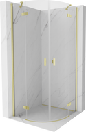 Mexen Mist semicircular hinged shower cabin 100 x 100 cm, transparent, brushed gold - 8A33-100-100-55-00