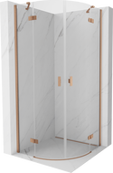 Mexen Mist semicircular shower enclosure with swing door 100 x 100 cm, transparent, brushed copper - 8A33-100-100-65-00