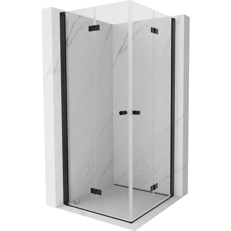 Mexen Mist-F Duo folding shower cabin 80 x 80 cm, transparent, black - 8A6-080L-080P-70-00