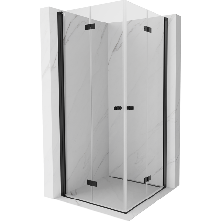 Mexen Mist-F Duo folding shower cabin 80 x 80 cm, transparent, black - 8A6-080L-080P-70-00