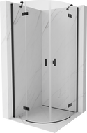 Mexen Mist semi-circular pivot shower cabin 100 x 100 cm, transparent, black - 8A33-100-100-70-00