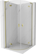 Mexen Mist L semi-circular shower cabin with hinged door 100 x 100 cm, transparent, gold - 8A33L-100-100-50-00