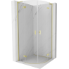 Mexen Mist L semi-circular hinged shower cabin 100 x 100 cm, transparent, brushed gold - 8A33L-100-100-55-00