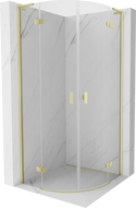 Mexen Mist L semi-circular hinged shower cabin 100 x 100 cm, transparent, brushed gold - 8A33L-100-100-55-00
