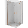 Mexen Mist L semi-circular hinged shower enclosure 100 x 100 cm, transparent, brushed copper - 8A33L-100-100-65-00