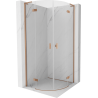 Mexen Mist L semi-circular shower cabin with swing door 100 x 100 cm, transparent, brushed copper - 8A33L-100-100-65-00