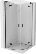 Mexen Mist L semi-circular hinged shower cabin 90 x 90 cm, transparent, black - 8A33L-090-090-70-00