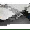 Mexen Silo freestanding corner left ribbed bathtub 150 x 75 cm, white/black, white overflow- 52891507575L-20