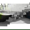 Mexen Silo freestanding corner left ribbed bathtub 150 x 75 cm, white/black, white overflow- 52891507575L-20