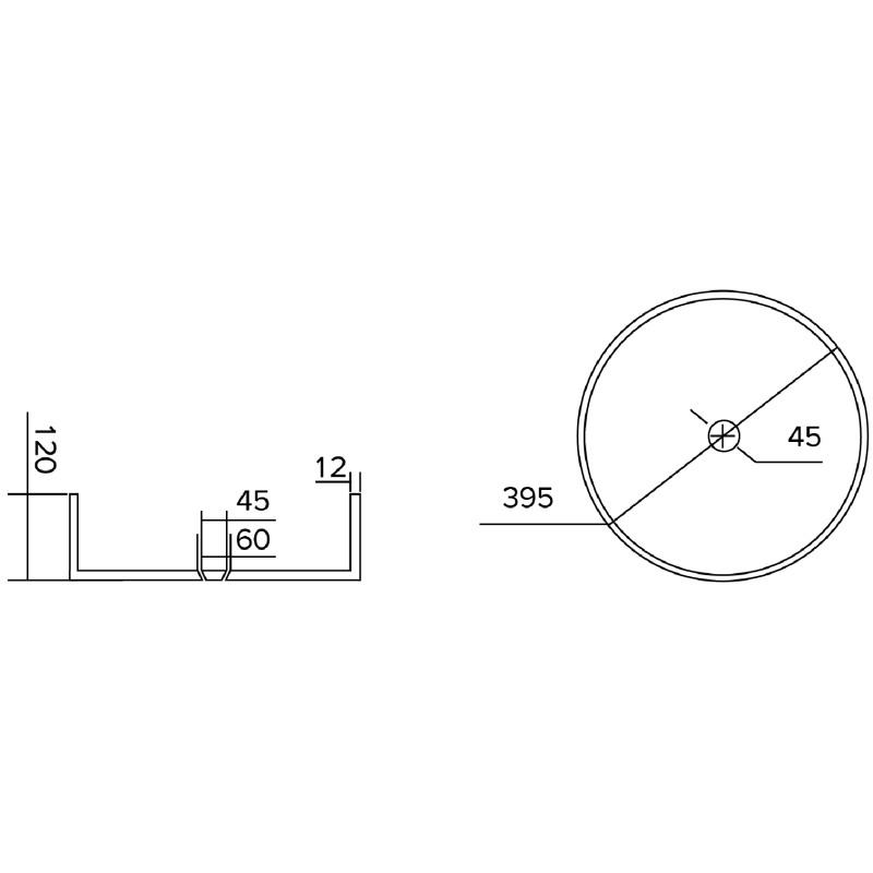 Mexen Eiva glass countertop washbasin 39 x 39 cm, transparent - 24163900