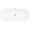 Mexen Silo freestanding corner left ribbed bathtub 150 x 75 cm, white/black, gold overflow - 52891507575L-50