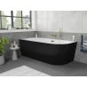 Mexen Silo freestanding corner left ribbed bathtub 150 x 75 cm, white/black, gold overflow - 52891507575L-50
