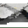 Mexen Silo freestanding corner left fluted bathtub 150 x 75 cm, white/black, brushed gold overflow - 52891507575L-55