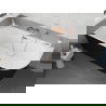 Mexen Silo freestanding corner left fluted bathtub 150 x 75 cm, white/black, overflow rose gold - 52891507575L-60