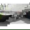 Mexen Silo freestanding corner left fluted bathtub 150 x 75 cm, white/black, overflow rose gold - 52891507575L-60