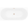 Mexen Silo freestanding corner left fluted 150 x 75 cm, white/black, brushed copper overflow - 52891507575L-65