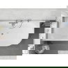 Mexen Silo freestanding corner left grooved bathtub 150 x 75 cm, white/black, gun gray brushed overflow - 52891507575L-66
