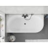 Mexen Silo freestanding corner left ribbed bathtub 150 x 75 cm, white/black, black overflow - 52891507575L-70