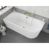 Mexen Silo freestanding corner left grooved bathtub 170 x 80 cm, white, gold overflow - 52891708000L-50