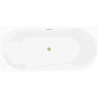Mexen Silo freestanding left corner fluted bathtub 170 x 80 cm, white, brushed gold overflow - 52891708000L-55