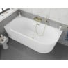 Mexen Silo freestanding left corner fluted bathtub 170 x 80 cm, white, brushed gold overflow - 52891708000L-55