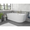 Mexen Silo freestanding left corner fluted bathtub 170 x 80 cm, white, brushed gold overflow - 52891708000L-55