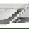 Mexen Silo freestanding left corner fluted bathtub 170 x 80 cm, white, brushed gold overflow - 52891708000L-55