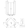 Mexen Mist Semi-circular Hinged Shower Enclosure 100 x 100 cm, Transparent, Chrome - 8A33-100-100-01-00