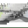 Mexen Silo freestanding corner left fluted bathtub 170 x 80 cm, white, black overflow - 52891708000L-70