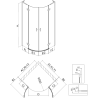 Mexen Mist L semicircular shower enclosure with hinged door 100 x 100 cm, transparent, chrome - 8A33L-100-100-01-00