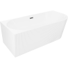 Mexen Silo free-standing corner left fluted bathtub 150 x 75 cm, white, brushed gun gray overflow - 52891507500L-66