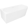 Mexen Silo freestanding corner left fluted bathtub 170 x 80 cm, white, white overflow - 52891708000L-20