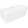 Mexen Silo freestanding corner bathtub left fluted 170 x 80 cm, white, brushed nickel overflow - 52891708000L-97