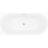 Mexen Silo freestanding corner bathtub left grooved 170 x 80 cm, white/black, chrome overflow - 52891708075L-01