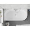 Mexen Silo freestanding corner bath left fluted 170 x 80 cm, white/black, chrome overflow - 52891708075L-01