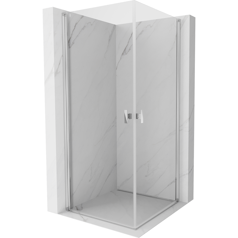Mexen Mist-B Duo 85x85 cm Hinged Shower Enclosure, Transparent, Chrome - 8A2-085-085-01-00