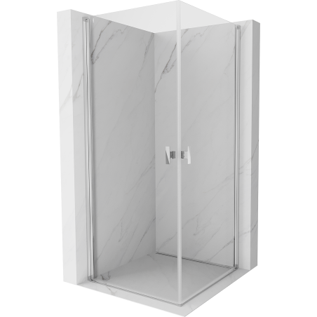 Mexen Mist-B Duo 85x85 cm Hinged Shower Enclosure, Transparent, Chrome - 8A2-085-085-01-00