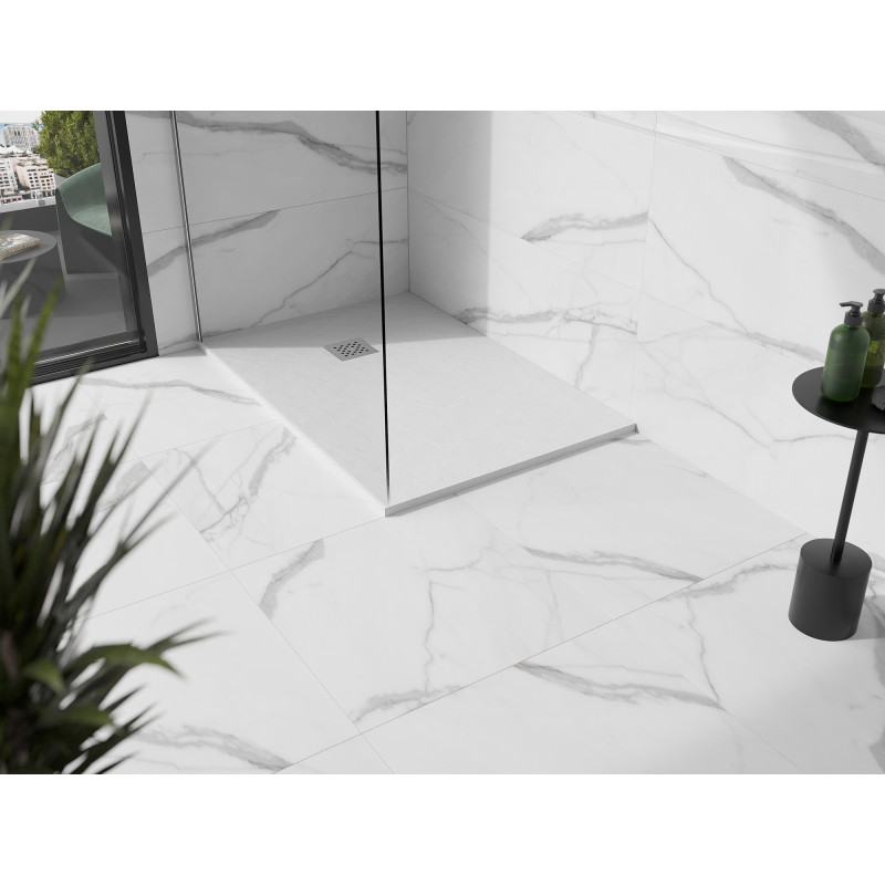 Mexen Stone+ composite rectangular shower tray 110 x 80 cm, white - 44108011