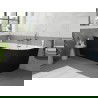 Mexen Silo freestanding corner left ribbed bathtub 170 x 80 cm, white/black, brushed gun gray overflow - 52891708075L-66