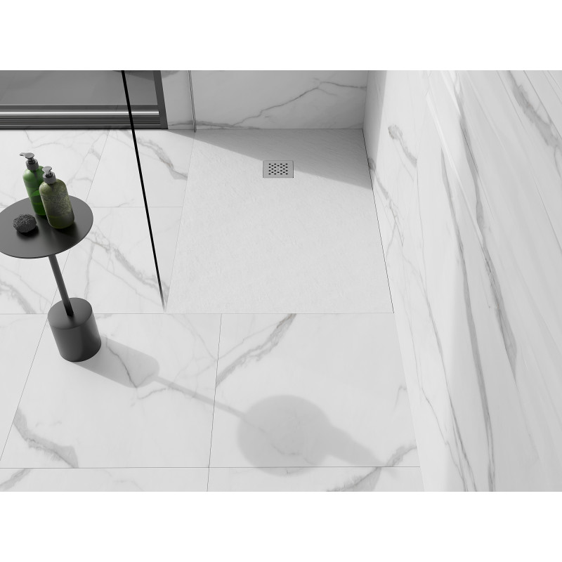 Mexen Stone+ composite rectangular shower tray 110 x 80 cm, white - 44108011
