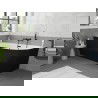 Mexen Silo freestanding corner left ribbed bathtub 170 x 80 cm, white/black, black overflow - 52891708075L-70