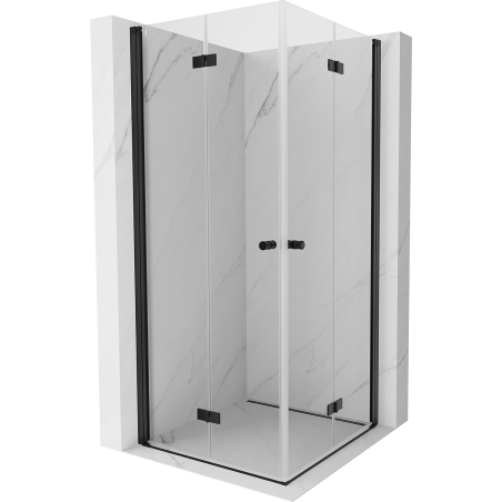Mexen Mist-F Duo folding shower cabin 100 x 100 cm, transparent, black - 8A6-100L-100P-70-00